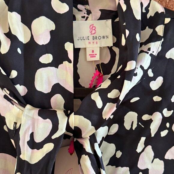 Julie Brown Abstract Animal Print Wrap Blouse NWT - Picture 7 of 7